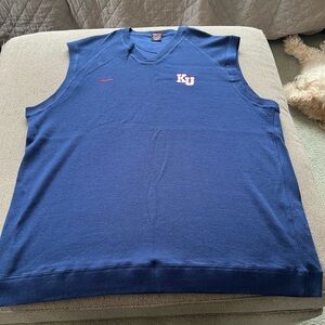 Nike Team Univ of Kansas Coaches knit sweater vest Size XXL embroidered logo $40